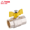 Top butterfly handle internal thread brass gas valve Dn15